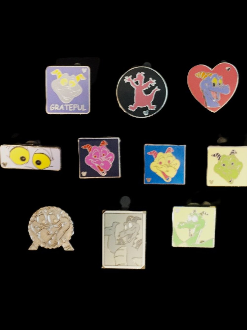 Disney Pin Trading 10 Pin Lot Featuring Figment from EPCOT (086)